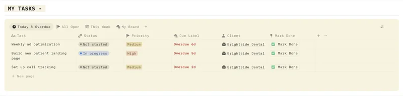 Before: three overdue tasks